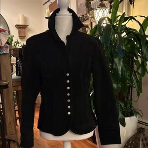 Chic Black Women's Jacket with Silver Accents